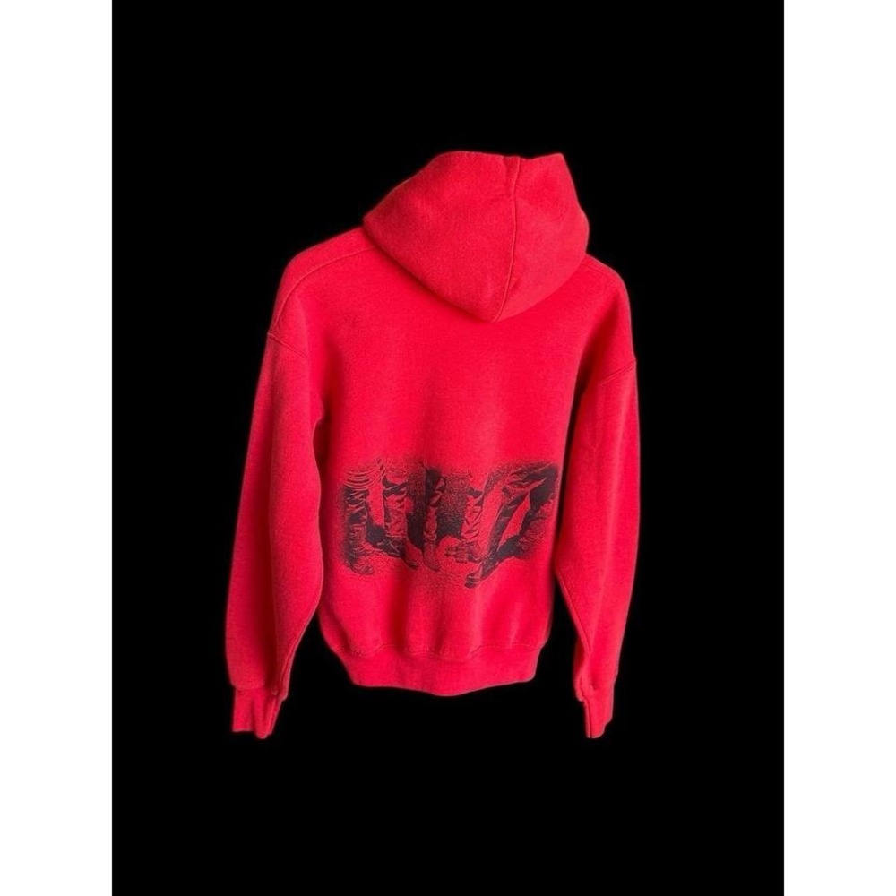 Vintage 70's Marlboro Cowboy Western Pullover Hoodie Sz Small (tag L) Red *flaws